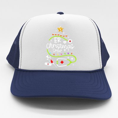 Er Christmas Crew Emergency Room Nurse Er Christmas Tree Gift Trucker Hat