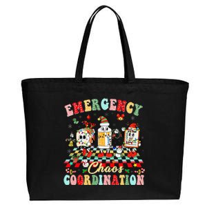 Emergency Chaos Coordination Christmas Er Nurse Crew Xmas Cotton Canvas Jumbo Tote