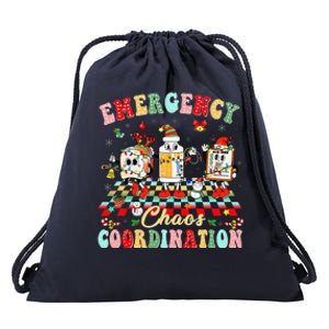 Emergency Chaos Coordination Christmas Er Nurse Crew Xmas Drawstring Bag