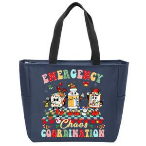 Emergency Chaos Coordination Christmas Er Nurse Crew Xmas Zip Tote Bag