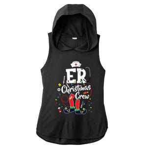 Er Christmas Crew Emergency Room Er Nurse Ladies PosiCharge Tri-Blend Wicking Draft Hoodie Tank