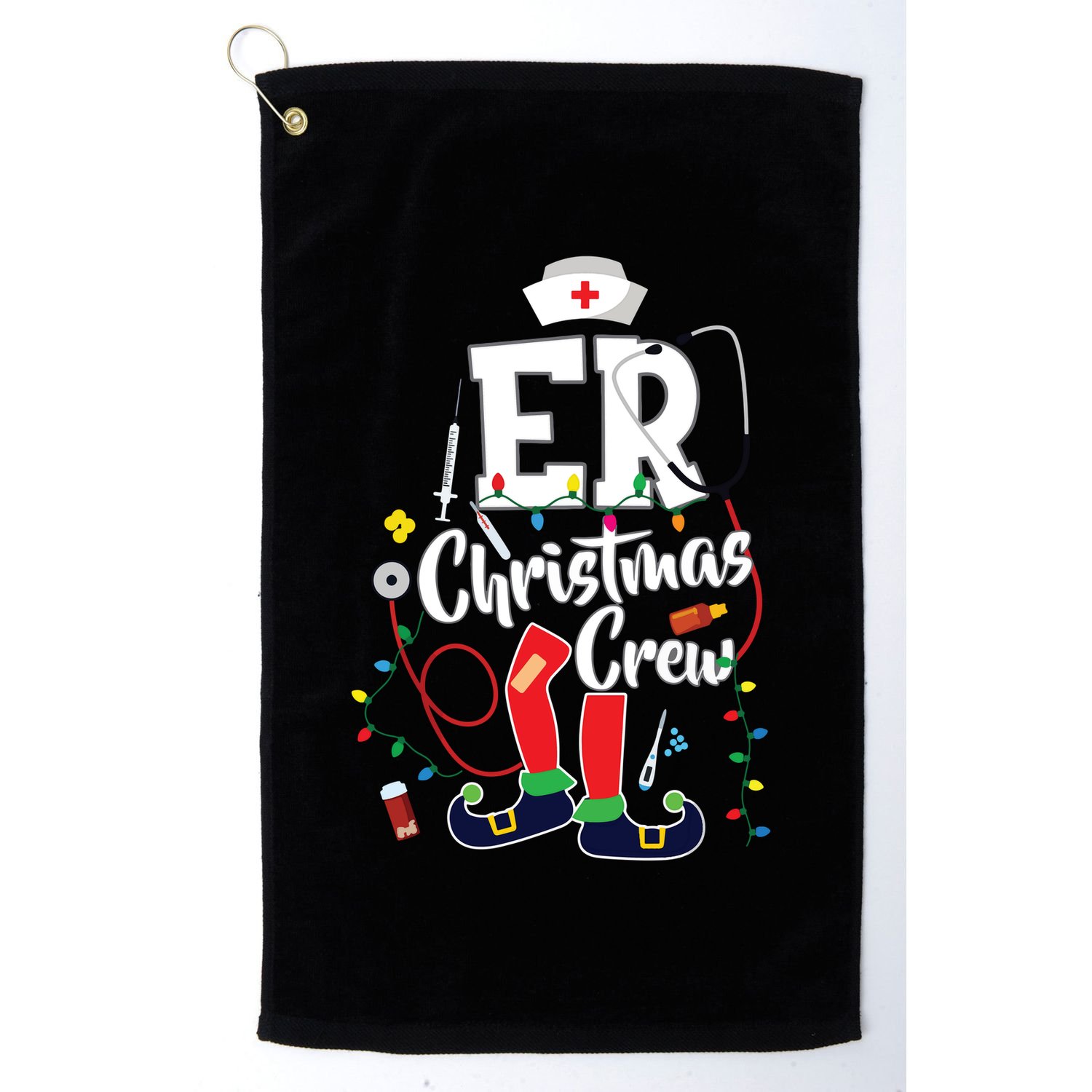 Er Christmas Crew Emergency Room Er Nurse Golf Towel