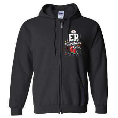 Er Christmas Crew Emergency Room Er Nurse Full Zip Hoodie