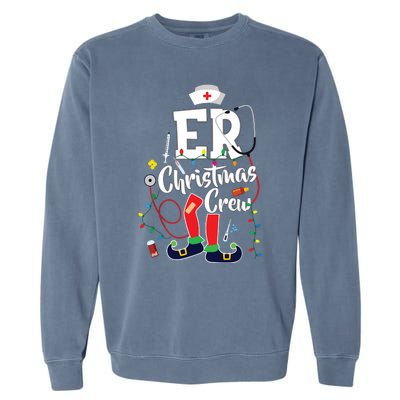 Er Christmas Crew Emergency Room Er Nurse Garment-Dyed Sweatshirt