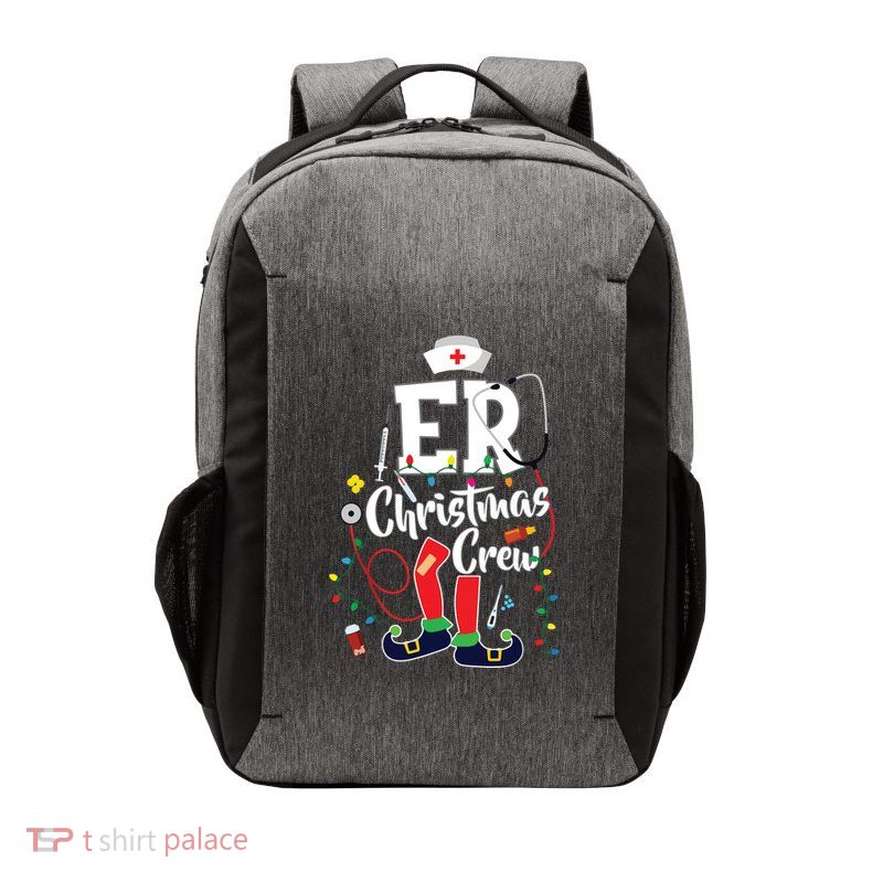 Er Christmas Crew Emergency Room Er Nurse Vector Backpack