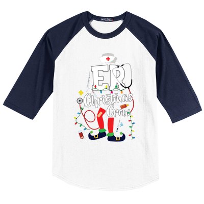 Er Christmas Crew Emergency Room Er Nurse Baseball Sleeve Shirt