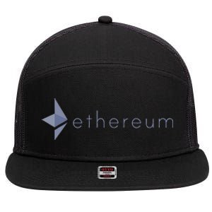 Ethereum Coin Crypto Eth Blockchain Cryptocurrency 7 Panel Mesh Trucker Snapback Hat