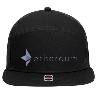 Ethereum Coin Crypto Eth Blockchain Cryptocurrency 7 Panel Mesh Trucker Snapback Hat