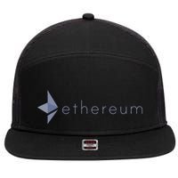 Ethereum Coin Crypto Eth Blockchain Cryptocurrency 7 Panel Mesh Trucker Snapback Hat