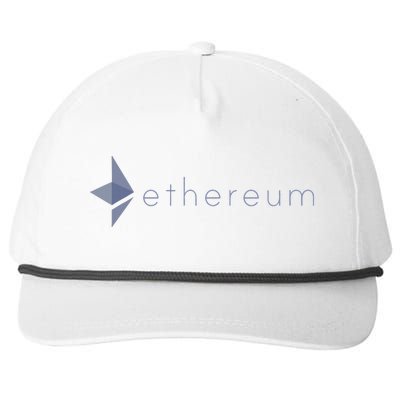 Ethereum Coin Crypto Eth Blockchain Cryptocurrency Snapback Five-Panel Rope Hat