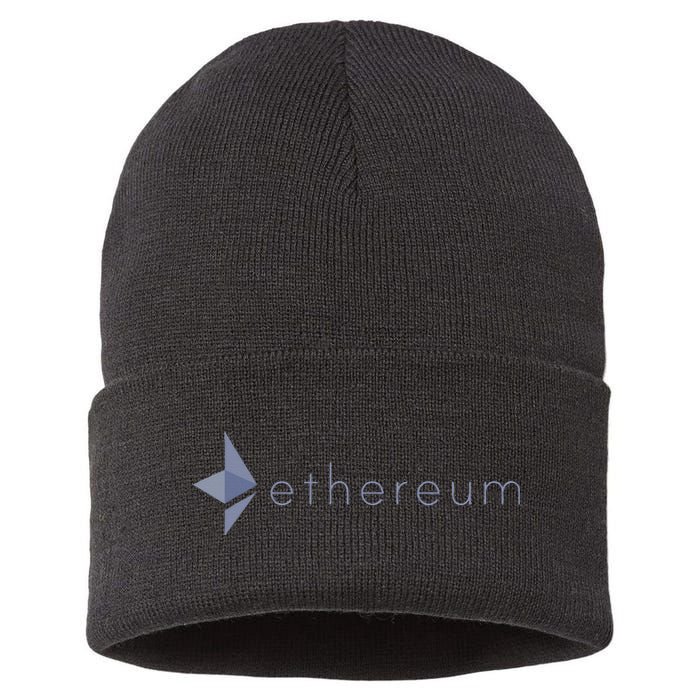 Ethereum Coin Crypto Eth Blockchain Cryptocurrency Sustainable Knit Beanie