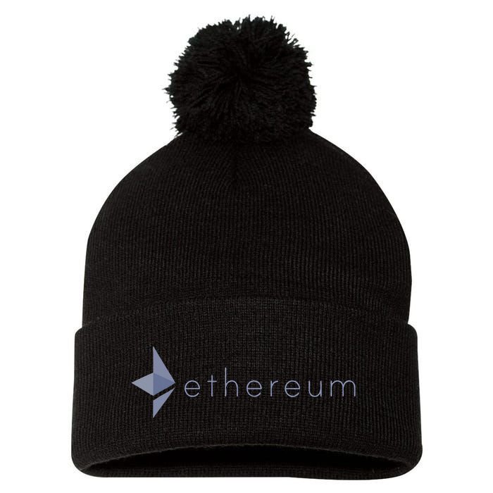 Ethereum Coin Crypto Eth Blockchain Cryptocurrency Pom Pom 12in Knit Beanie
