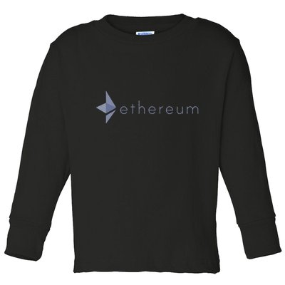 Ethereum Coin Crypto Eth Blockchain Cryptocurrency Toddler Long Sleeve Shirt