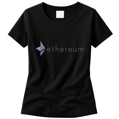 Ethereum Coin Crypto Eth Blockchain Cryptocurrency Womens T-Shirt