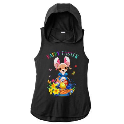 Easter Cute Chihuahua Dog Lover Gifts Bunny Eggs Easter Ladies PosiCharge Tri-Blend Wicking Draft Hoodie Tank