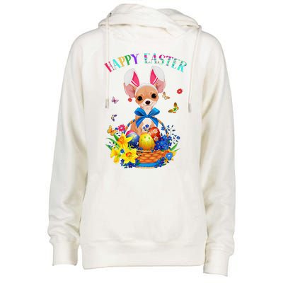 Easter Cute Chihuahua Dog Lover Gifts Bunny Eggs Easter Womens Funnel Neck Pullover Hood