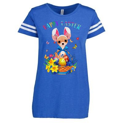 Easter Cute Chihuahua Dog Lover Gifts Bunny Eggs Easter Enza Ladies Jersey Football T-Shirt