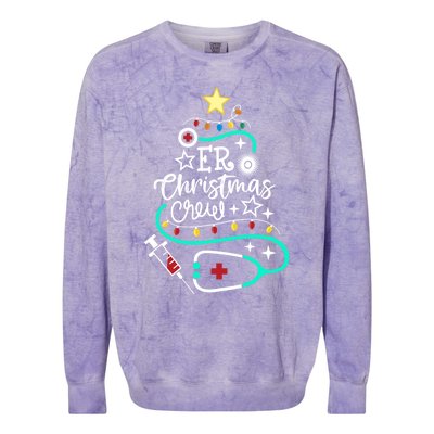 Er Christmas Crew Emergency Room Nurse Er Techs Secretary Cool Gift Colorblast Crewneck Sweatshirt