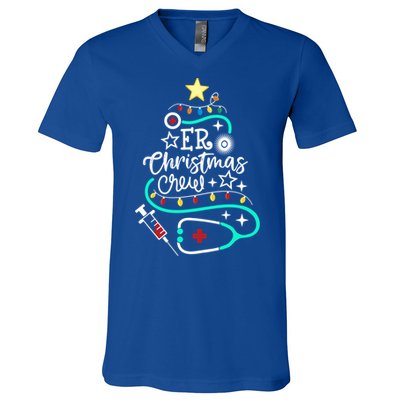 Er Christmas Crew Emergency Room Nurse Er Techs Secretary Cool Gift V-Neck T-Shirt