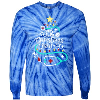 Er Christmas Crew Emergency Room Nurse Er Techs Secretary Cool Gift Tie-Dye Long Sleeve Shirt