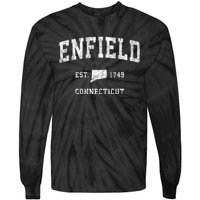 Enfield Connecticut Ct Vintage Athletic Sports Tie-Dye Long Sleeve Shirt