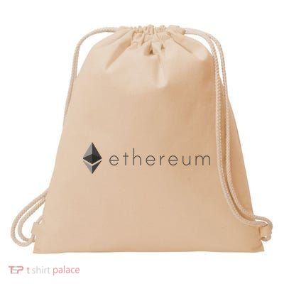 Ethereum Coin Cryptocurrency Drawstring Bag