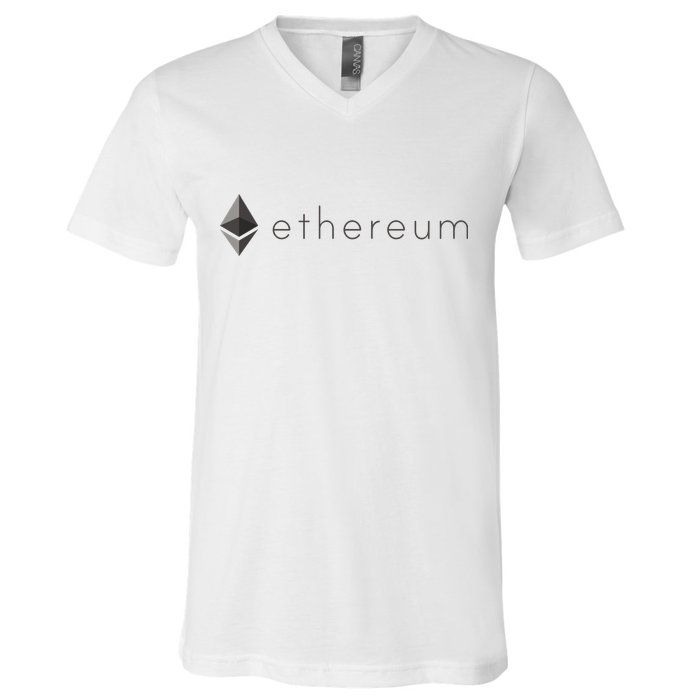 Ethereum Coin Cryptocurrency V-Neck T-Shirt