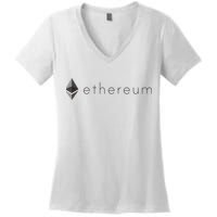 Ethereum Coin Cryptocurrency Women's V-Neck T-Shirt