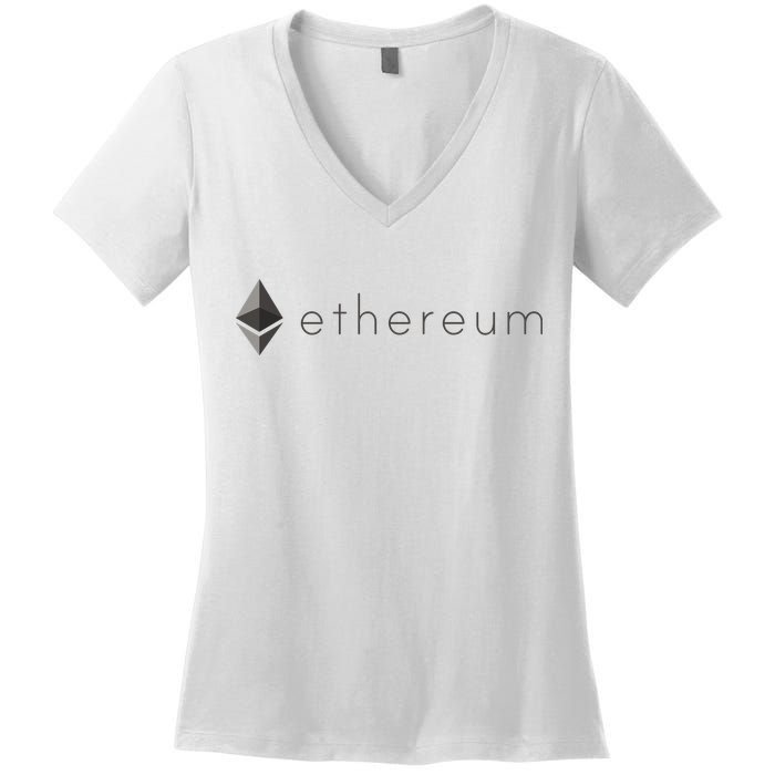Ethereum Coin Cryptocurrency Women's V-Neck T-Shirt