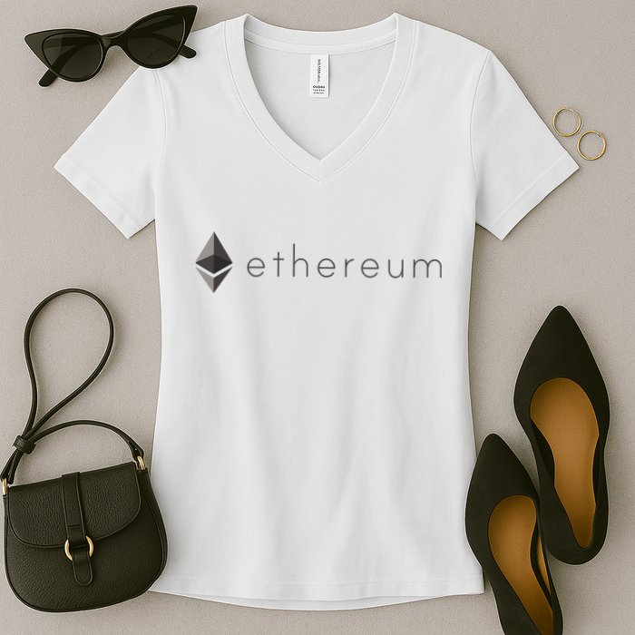 Ethereum Coin Cryptocurrency Women's V-Neck T-Shirt