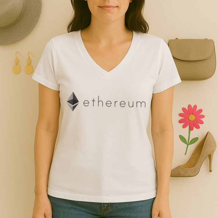 Ethereum Coin Cryptocurrency Women's V-Neck T-Shirt