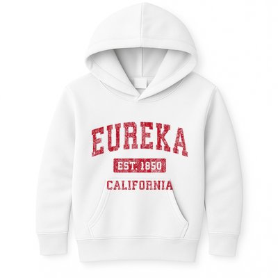 Eureka California Ca Vintage Sports Kids Hoodie