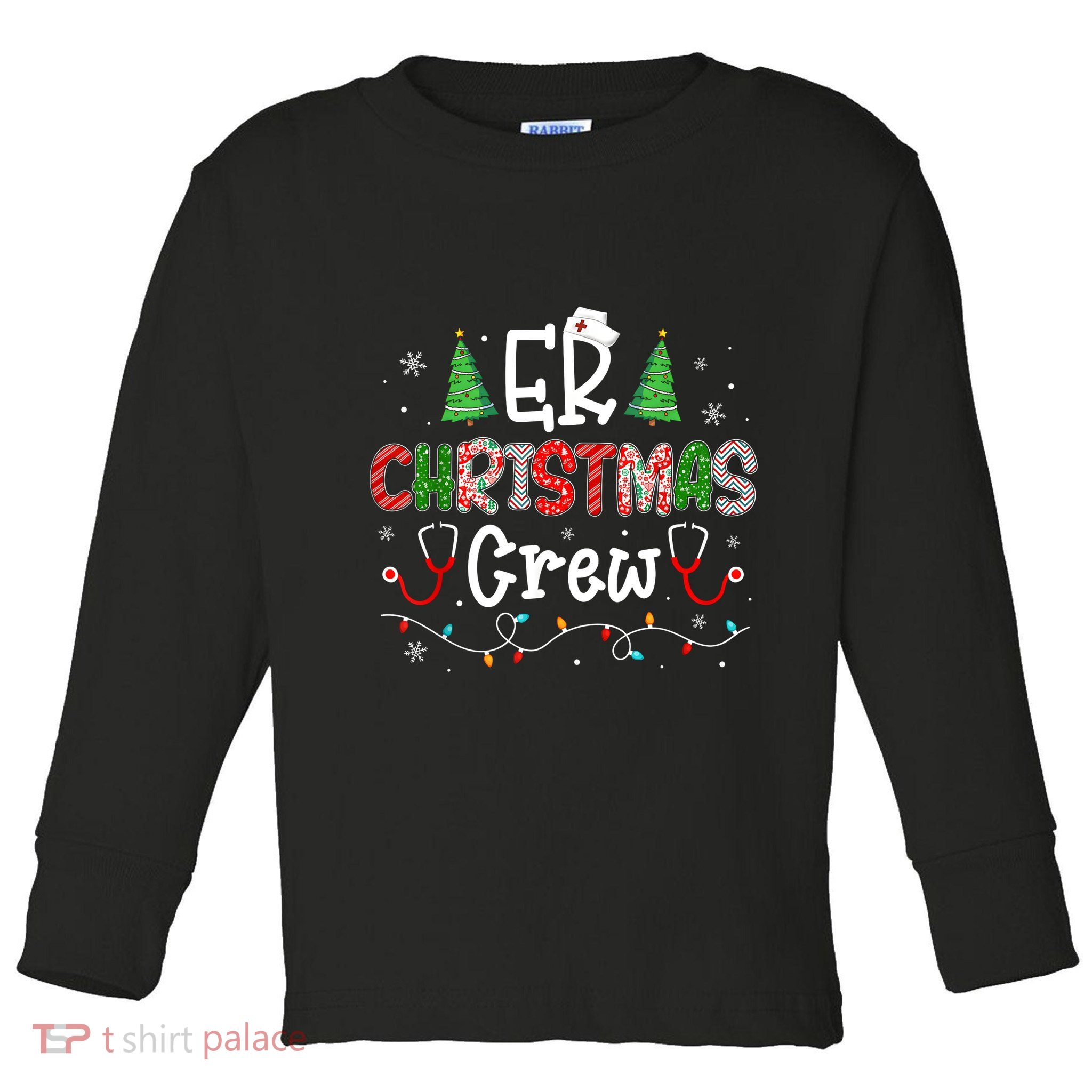 Er Christmas Crew Emergency Room Nurse Er Techs Secretary Toddler Long Sleeve Shirt