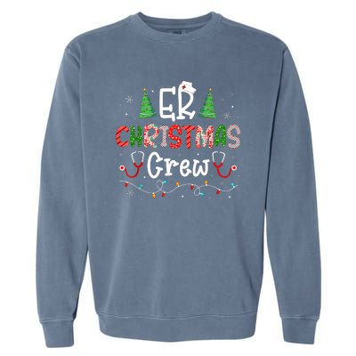 Er Christmas Crew Emergency Room Nurse Er Techs Secretary Garment-Dyed Sweatshirt