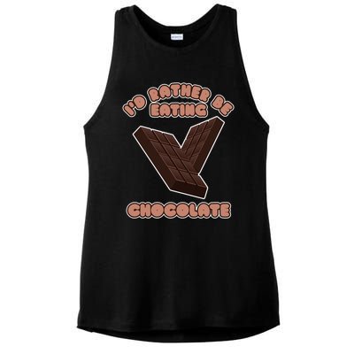 Eating Chocolate Cocoa Fan Chocolatier Cool Gift Ladies PosiCharge Tri-Blend Wicking Tank