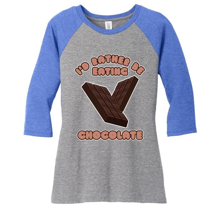 Eating Chocolate Cocoa Fan Chocolatier Cool Gift Women's Tri-Blend 3/4-Sleeve Raglan Shirt