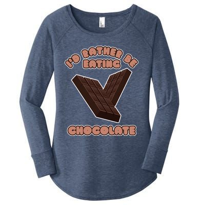 Eating Chocolate Cocoa Fan Chocolatier Cool Gift Women's Perfect Tri Tunic Long Sleeve Shirt