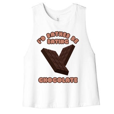 Eating Chocolate Cocoa Fan Chocolatier Cool Gift Women's Racerback Cropped Tank