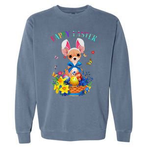 Easter Cute Chihuahua Dog Lover Gifts Bunny Eggs Easter Garment-Dyed Sweatshirt