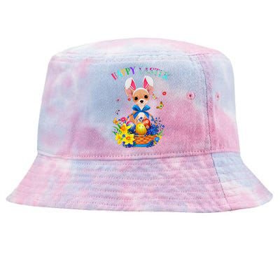 Easter Cute Chihuahua Dog Lover Gifts Bunny Eggs Easter Tie-Dyed Bucket Hat