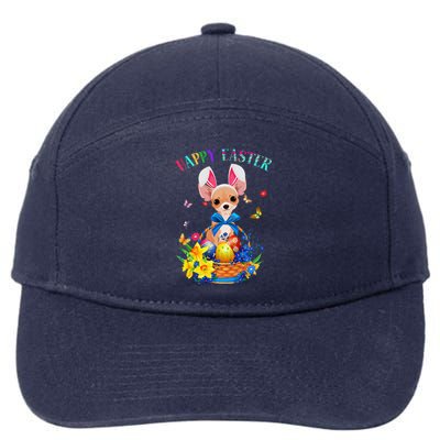 Easter Cute Chihuahua Dog Lover Gifts Bunny Eggs Easter 7-Panel Snapback Hat