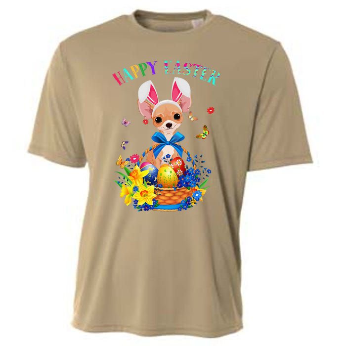 Easter Cute Chihuahua Dog Lover Gifts Bunny Eggs Easter Cooling Performance Crew T-Shirt