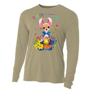 Easter Cute Chihuahua Dog Lover Gifts Bunny Eggs Easter Cooling Performance Long Sleeve Crew