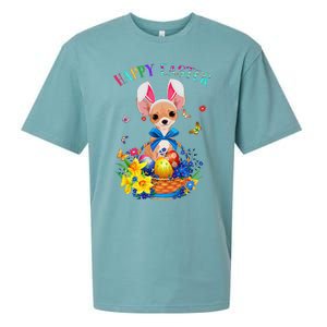 Easter Cute Chihuahua Dog Lover Gifts Bunny Eggs Easter Sueded Cloud Jersey T-Shirt