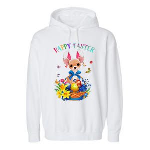 Easter Cute Chihuahua Dog Lover Gifts Bunny Eggs Easter Garment-Dyed Fleece Hoodie