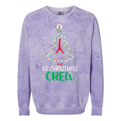 Er Christmas Crew Tree Emergency Room Funny Xmas Nurse Er Gift Colorblast Crewneck Sweatshirt