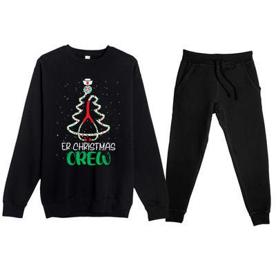 Er Christmas Crew Tree Emergency Room Funny Xmas Nurse Er Gift Premium Crewneck Sweatsuit Set