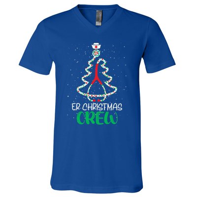 Er Christmas Crew Tree Emergency Room Funny Xmas Nurse Er Gift V-Neck T-Shirt