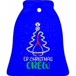 Er Christmas Crew Tree Emergency Room Funny Xmas Nurse Er Gift Ceramic Bell Ornament