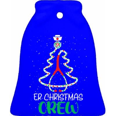 Er Christmas Crew Tree Emergency Room Funny Xmas Nurse Er Gift Ceramic Bell Ornament